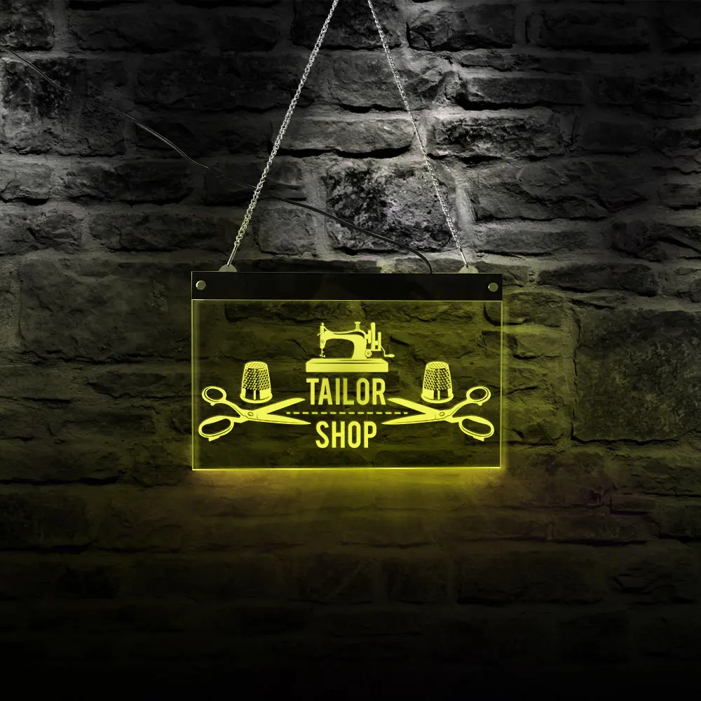 

Sewing Machine Tailor Shop Logo Design Custom LED Neon Sign Business Logo Perfect For Sewing Patterns Shop Freelance Seamstress