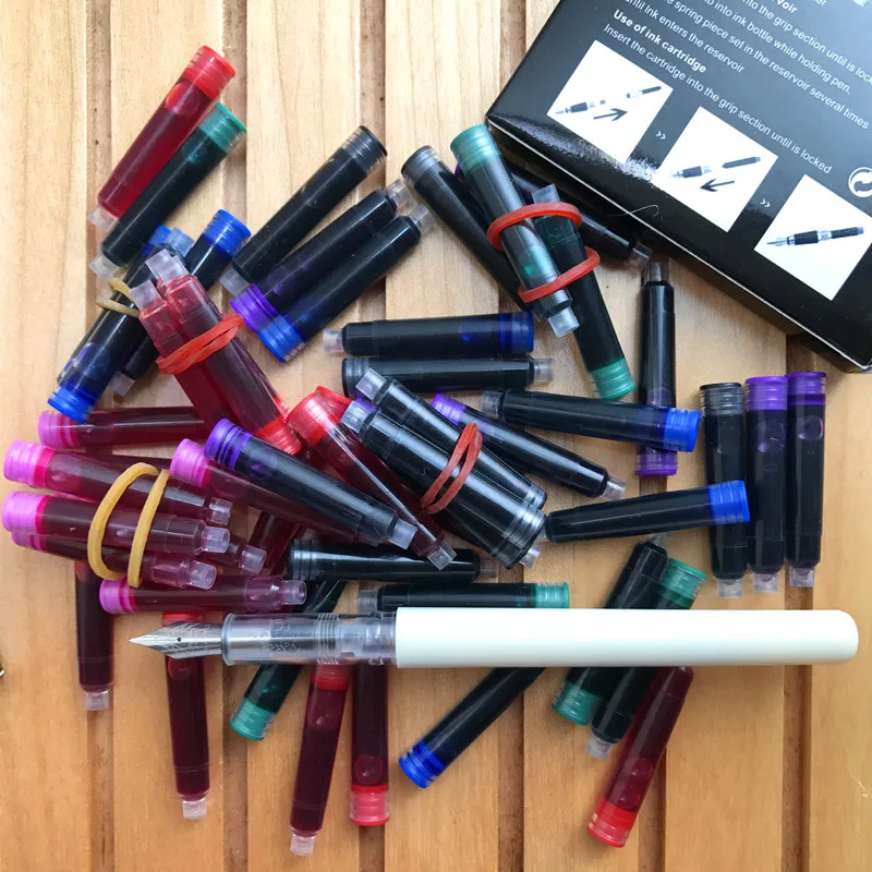 

JINHAO 5001 Series No Carbon Ink Blue Red Colors for Choose 60PCS Ink School and Office Supplies Fountain Pen ink