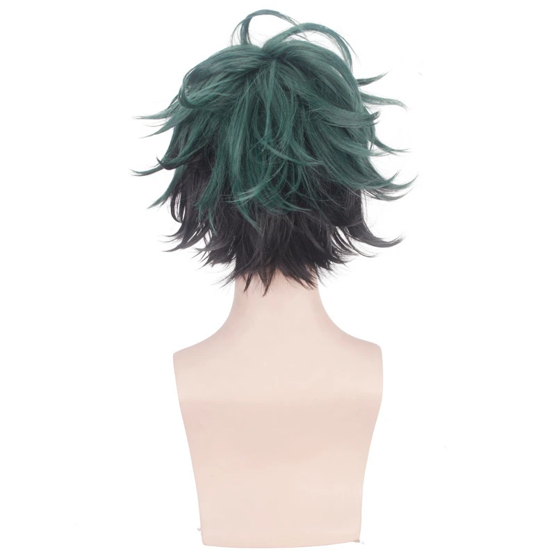 Парик My Boku no Hero моя геройская Академия Izuku Midoriya Короткие Зеленые черные