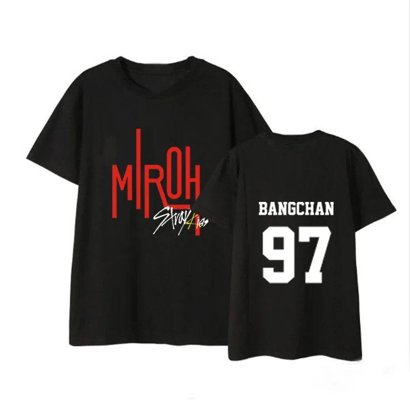 Новая детская футболка с короткими рукавами и надписью Kpop StrayKids Stray MIROH рубашки Fan