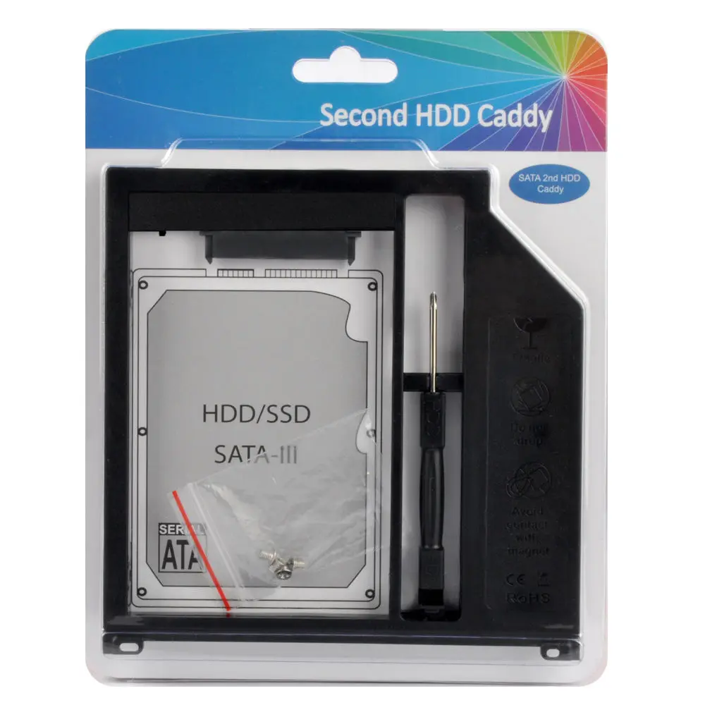 2-й жесткий диск Caddy 9 5 мм SATA чехол с отверткой для Apple ноутбука ПК | Компьютеры и