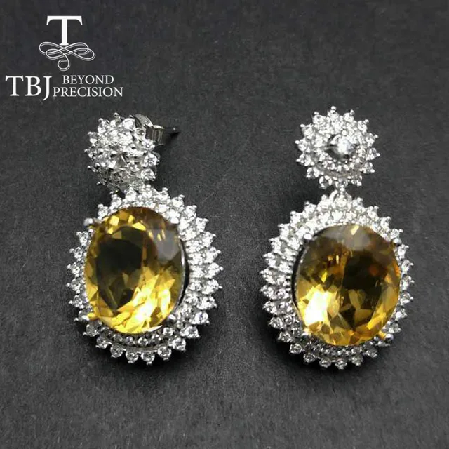 Tbj Party Queen High Quality Luxury Brazil Citrine Earring For Tbj Party Queen High Quality Luxury Brazil Citrine Earring For