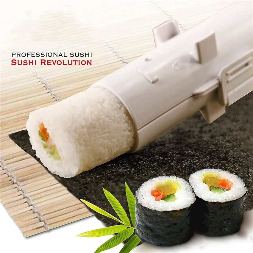 EVRYLON Esterilla Sushi de plástico alimentario para enrollar el arroz Mantel japonés Mold Maker 24 x 21 cm Visto en TV