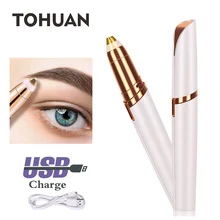 Мини-триммер для бровей, ручка, электробритва, мгновенный безболезненный Бритва для бровей, светильник, уход за лицом, зарядка от USB