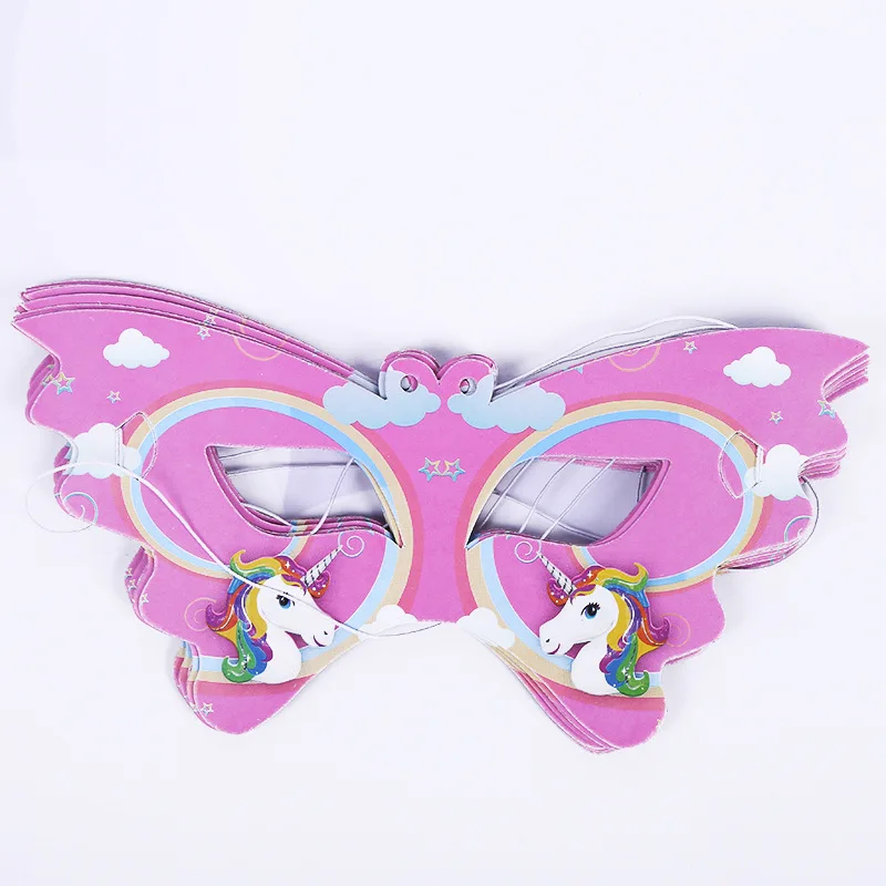 

10pcs Cartoon Colored Unicorn Masks Home Supplies Children's Birthday Holiday Graduation Wedding Universal Party Decoration