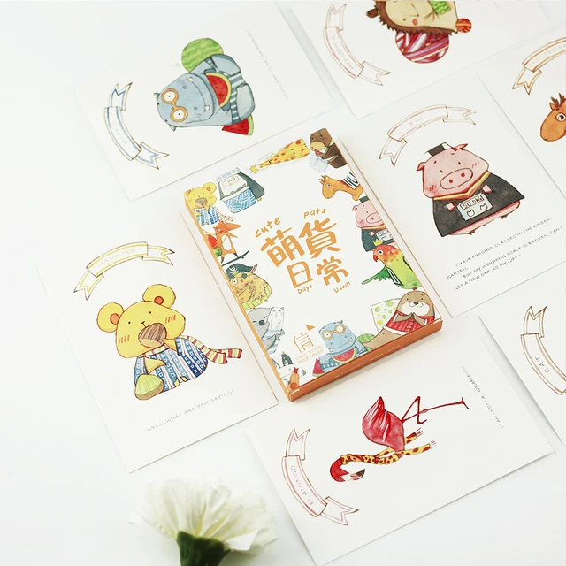 30pcs lot japanese cute cartoon animals kawaii cartoon postcards cute postcards