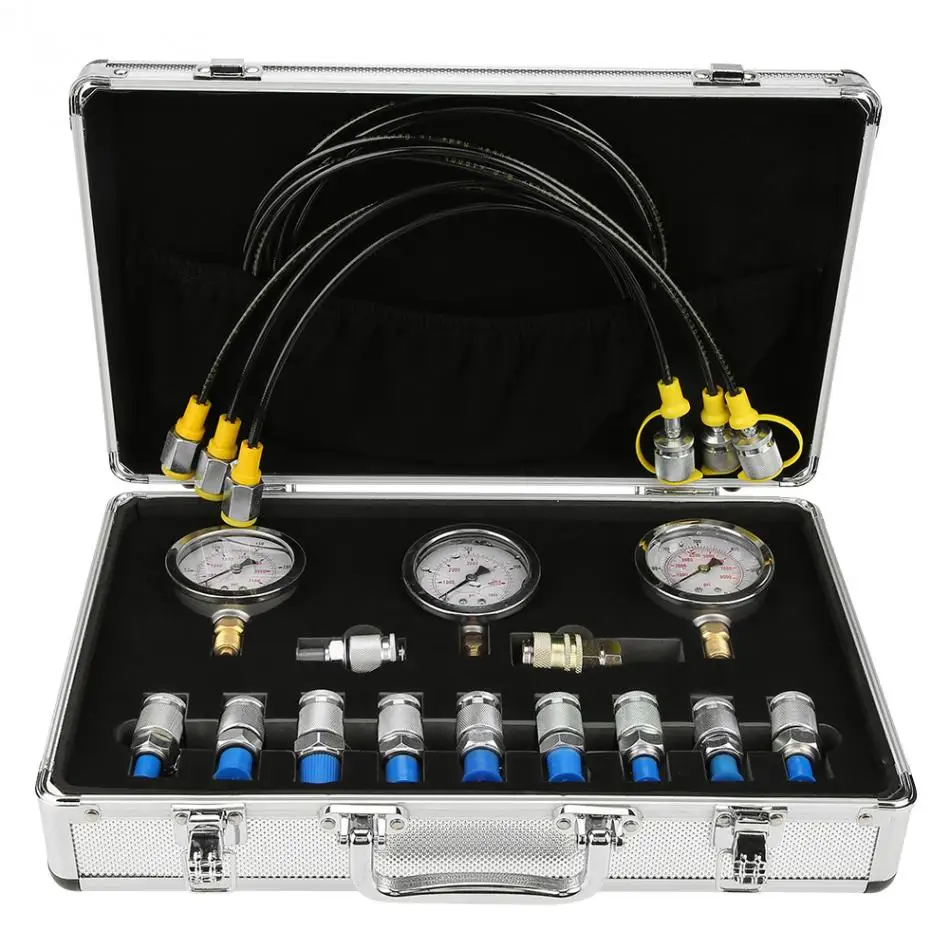 Details about   Hydraulic 3 Pressure Gauge Testing Set Fit For Excavator/Machine Stainless Steel 