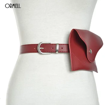 

ORMELL Korean Solid Color Leather Waist Belts For Women Fashion Vintage Ladies Metal Pin Buckle Corset Belt Bag New Arrivals