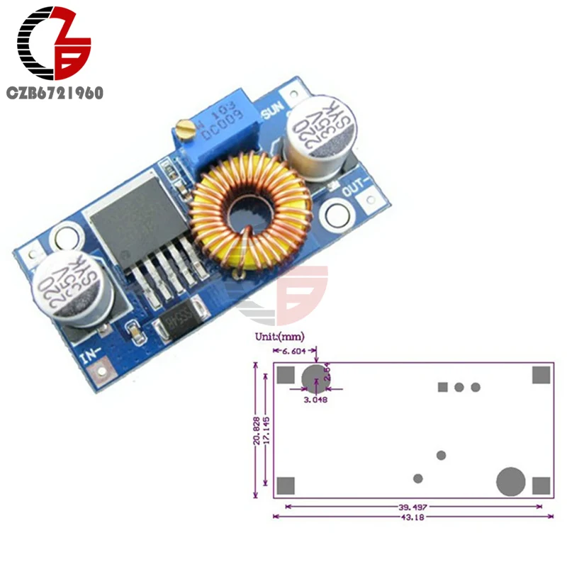DC-DC 5 в-30 в 5A XL4015 понижающий преобразователь Регулируемый Модуль питания DC 5 в 12 В 24 в 30 В литиевая зарядное устройство понижающая плата