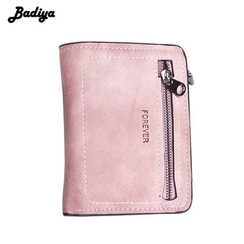 

Solid Thin Women's Wallet Matte Pu Leather Sewing Thread Short Zipper Coin Purse Ladies Brand Card Holder Female Wallets forever
