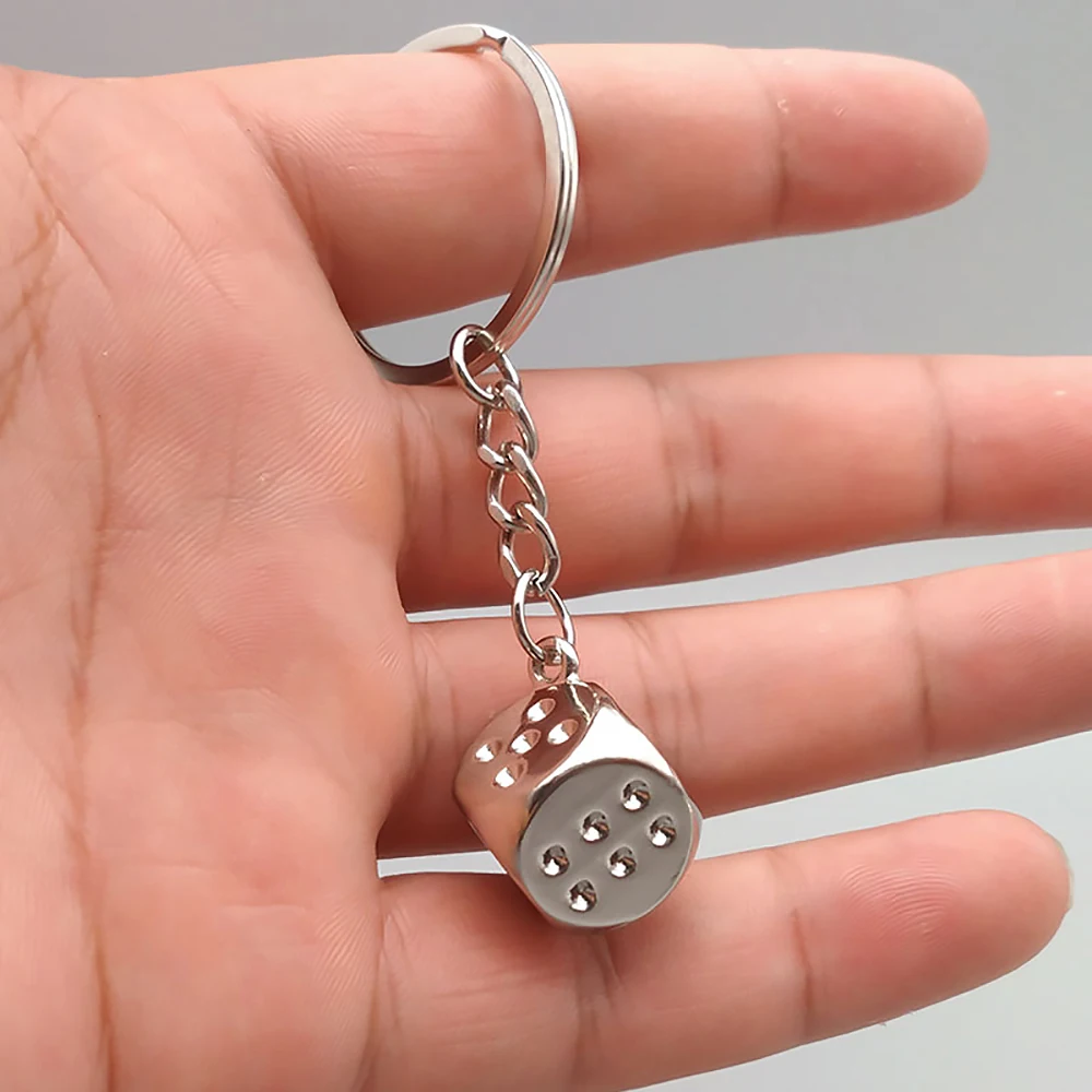 

2019 New Fashion Creative Dice Keychain Key Chain Ring Key Fob Props Keyring Key Holder Drop Shipping