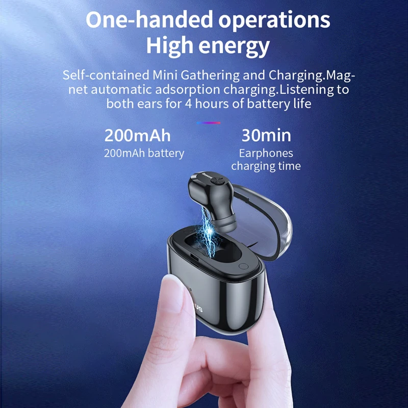 Baseus A03 Bluetooth наушники беспроводные 5 0 гарнитура с стерео микрофоном Handfree для iPhone