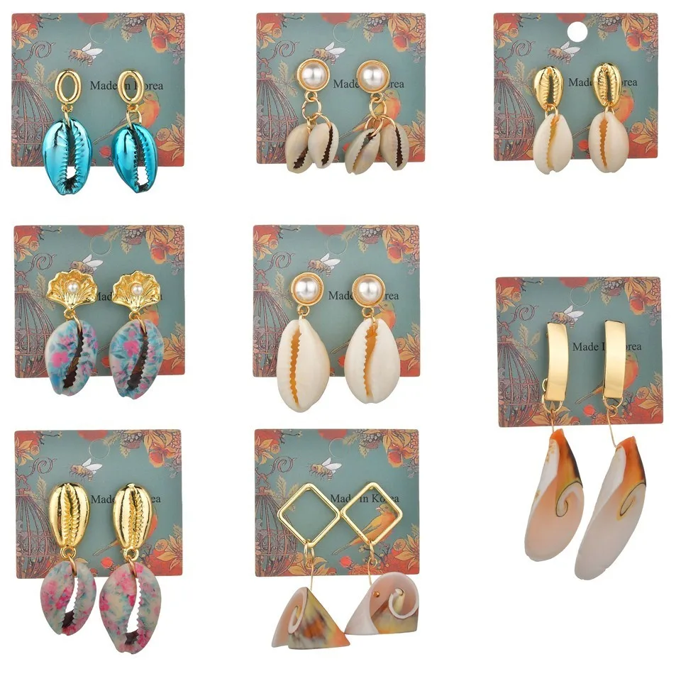 

Bohemian Colorful Real Shell Conch Earrings Women's Earrings Jewelry Earrings 2019 BOHO Pendant Earrings Wedding Korean Jewelry