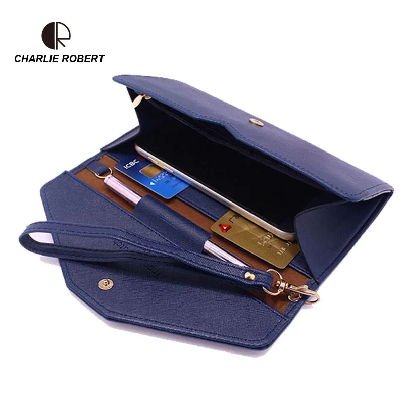  Women Wallet Female Long 2016 Coin Purses Holders Brand PU Leather 3 folder Envelop Clutch  Ladies Long Wallets Women  