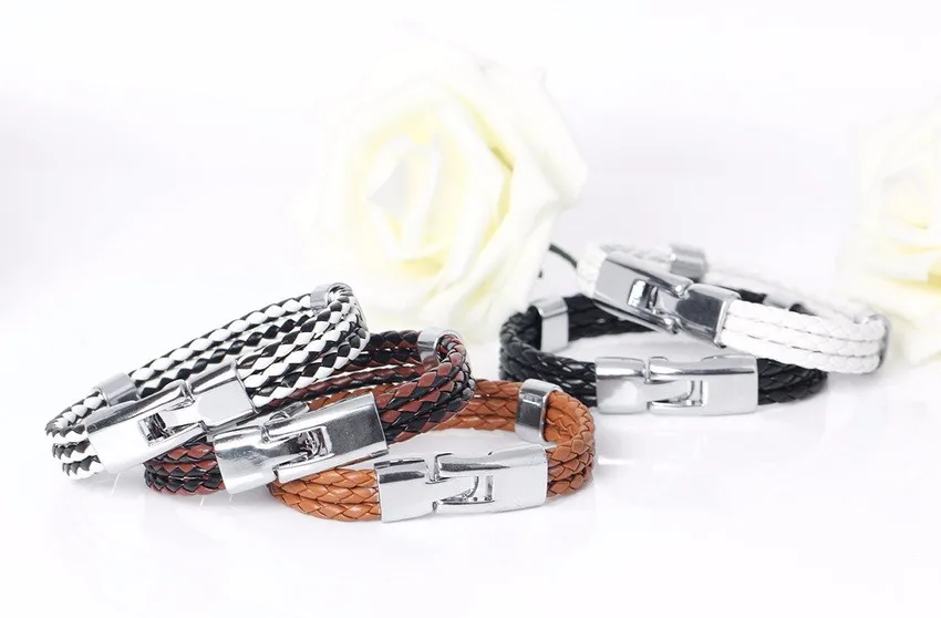 20 см новые модные плетеные повязки Кожаные браслеты модное высококачественное дружба DIY браслет брендовый для Для мужчин