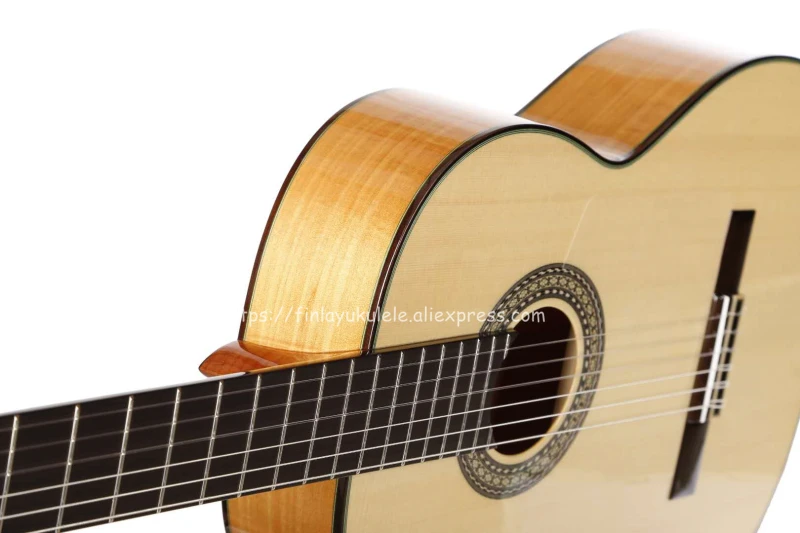 Handmade 39 inch Acoustic Flamenco guitar With Solid Spruce/Aguadze Body+STRINGS,Classical guitar AF65,2018 New arrival