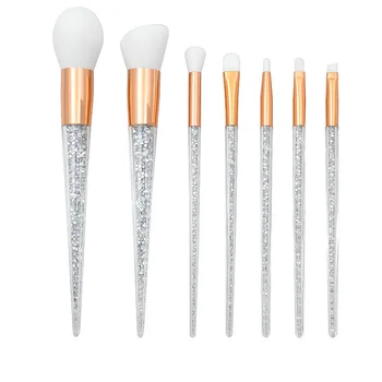 

New 7Pcs Sliver Diamond Crystal Makeup Brushes Professional Set Foundation Blending Powder Eye Face Brush Makeup Tool Kit Cosm