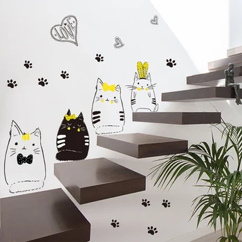 

Cat's fairy tale Wall Stickers decoration For kids rooms girls home decor DIY Wall Decal staircase bderoom QTM364
