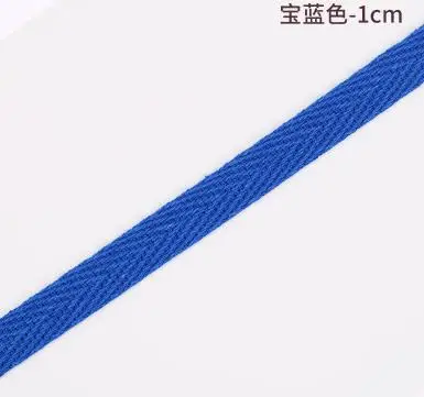 50 метров в длину 1 см в ширину, многоцветный плоский хлопковый шнур, веревка, нить для брюк, поясная сумка, шапка, худи, обувь, 1 рулон - Цвет: Blue 50M