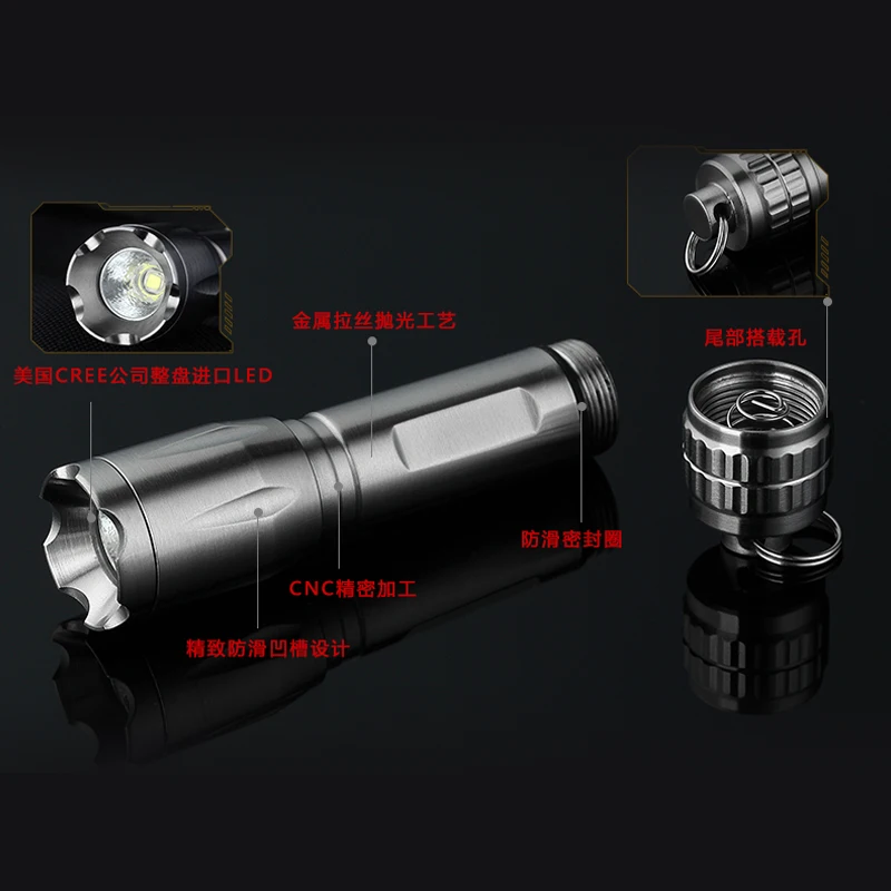 Outdoor camping glare stainless steel mini portable flashlight LED flashlight EDC Gadget pendant Outdoor camping glare stainless steel mini portable flashlight LED flashlight EDC Gadget pendant
