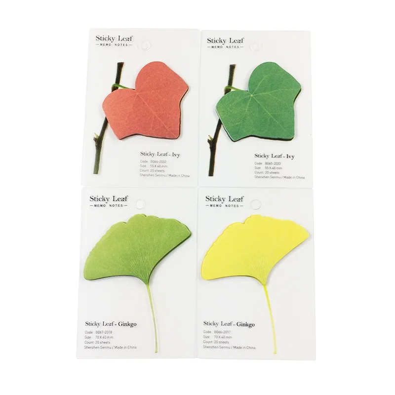 

20 Pcs/pack Lifelike Leaf styling DIY Chic Memo Pad Sticky Notes Notebook Label Sticker Notes School Office Supplies Stationery