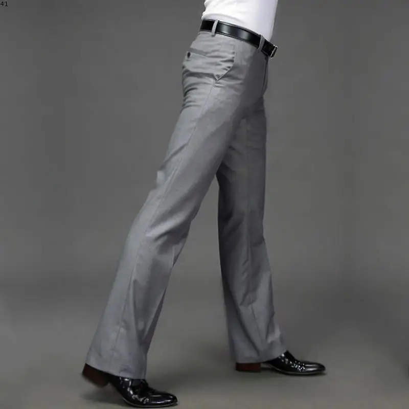 Весенний европейский и американский костюм с расклешенными штанами, новые мужские брюки с расклешенными вставками, деловые штаны, штаны с колокольчиком, штаны с вырезами, размер 28-37
