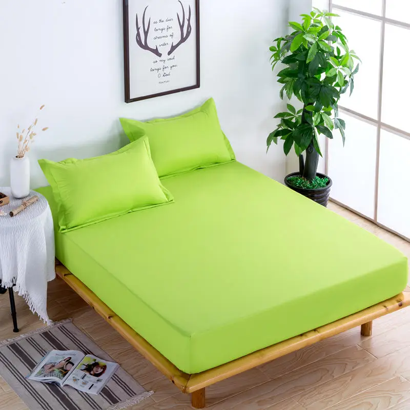 

New Waterproof Green Fresh Style Bed Mattress Cover Protector Sheet Air-Permeable Home Textile Grippers Bed Linen
