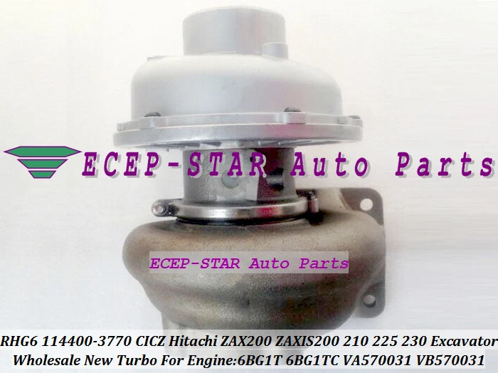 TURBO RHG6 1144003770 114400-3770 VB570031 CICZ Turbocharger For HITACHI ZAXIS 200 210 225 230 ZAX200 EXCAVATOR 6BG1T 6BG1TC  (2)