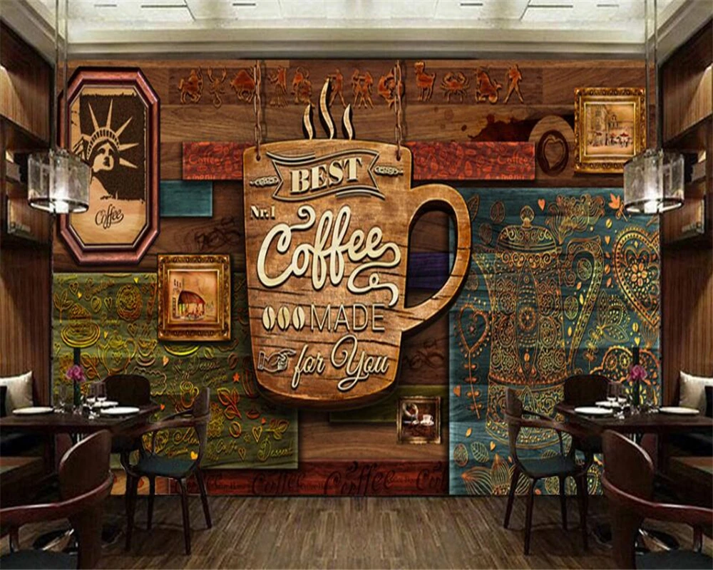 Beibehang Ultra High Definition Hand Painted Senior Retro Cafe Beibehang Ultra High Definition Hand Painted Senior Retro Cafe Background Wall Decoration Painting Wallpaper For Walls 3 D In Wallpapers From Home