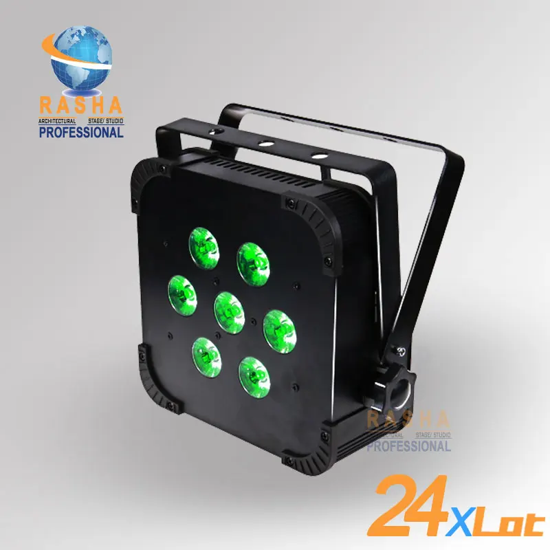 24X  Rasha Hex 6in1 RGBAW+UV Built in Wireless LED Flat Par Profile,LED Flat Slim Par Can,Disco DMX512 Stage Light