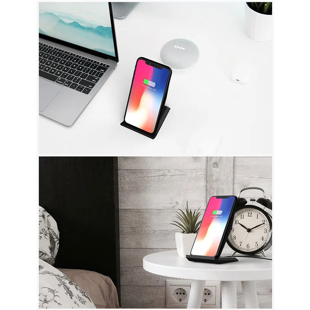 Ascromy For iPhone X Wireless Charger Qi Fast Charging Stand for Samsung Galaxy S9 Plus S8 Note 8 iPhone 8 Plus induction Charge (6)
