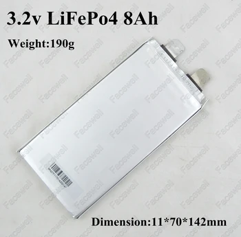 

8pcs Brand 3.2v 8ah bateria lifepo4 battery cell 3.2v 30A discharge 8000mah for e bike diy 24v 8ah battery pack 24v power tools