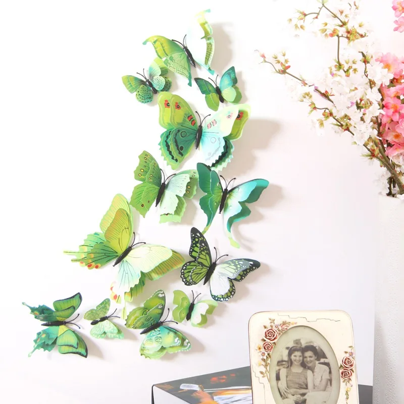 

12 Pcs 3D Butterflies PVC Wall Stickers Magnet Butterflies Gadgets Wall Decoration Stickers Home Decor Accessories