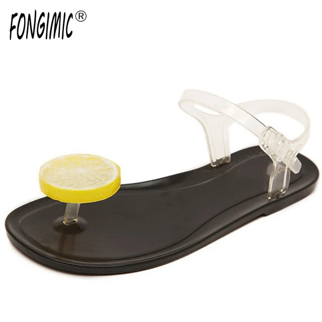 Summer hot sale tide style jelly sandals special originality lemon ...