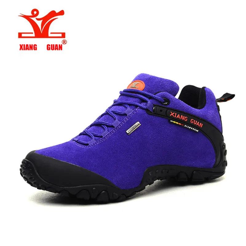 XIANGGUAN Women Hiking Shoes Suede Athletic Trekking Boots Zapatillas Sports Climbing Shoe For