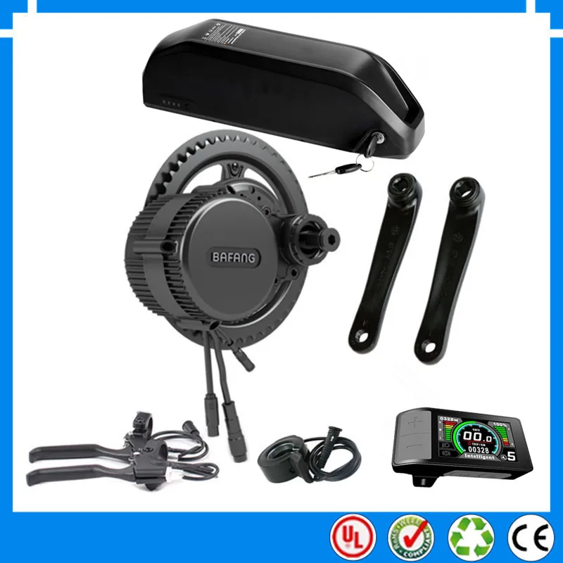 Discount EU no tax New 48V 750W Bafang BBS02B BBS02 mid drive electric motor kit with New 48V 17.5Ah ebike battery with charger 0