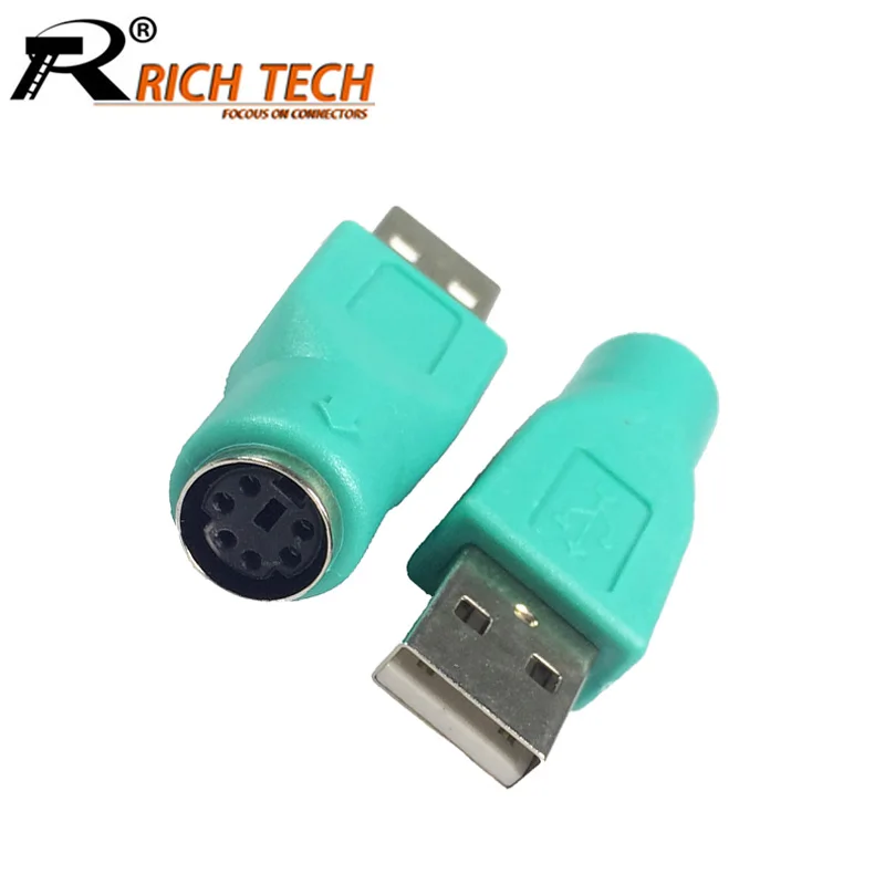 

10pcs/lot USB2.0 A-type Male Plug to 6 Pin Mini DIN Jack PS2 Female Socket Converter for USB Keyboard Mouse Adapter