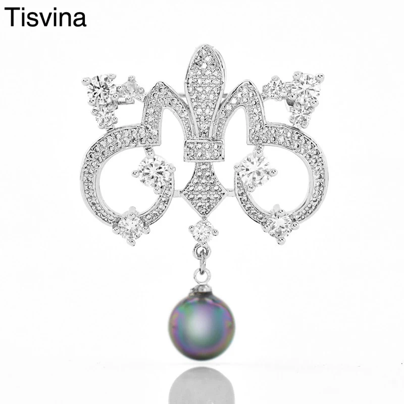 Tisvina роскошные винтажные женские броши с жемчугом ювелирные изделия для женщин
