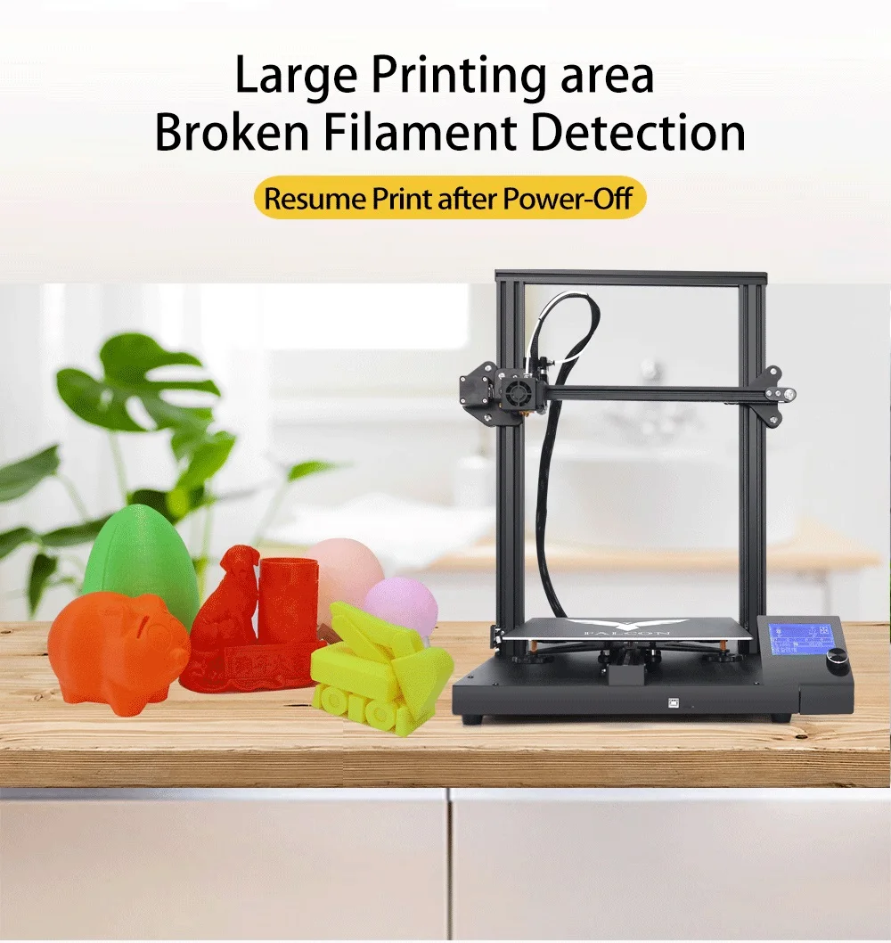 ReaYou Falcon Impresora 3D 98% предварительно построенный 3d принтер резюме обнаружения нити 300*300*400 мм большой размер печати с двойной Z оси