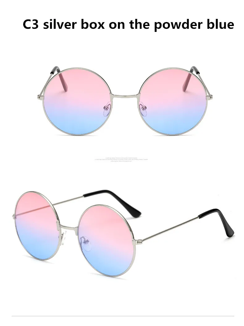 Модные женские солнцезащитные очки с металлическими круговыми линзами, фирменный дизайн, Ретро морские линзы, красные, зеркальные, UV400 Oculos