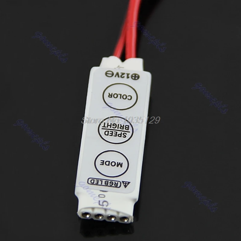 

Mini 3 Key 12V 12A Controller Dimmer Amplifier For RGB 5050 3528 LED Strip Light DropShip