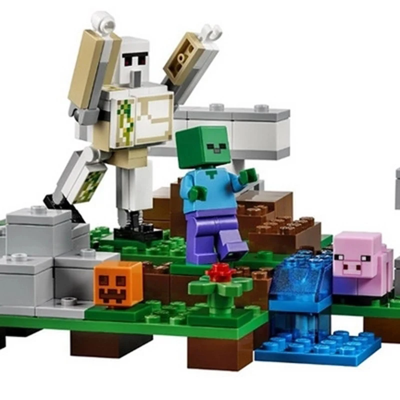 

Minecraft Building Blocks Iron Blocks Puppet Iron Giant Iron Golem Plastic Children's Educational  Assembled Small Particles