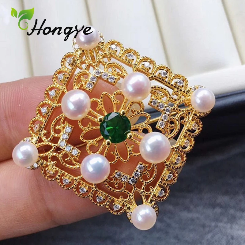 Hongye модная новая брошь серебряного/золотистого цвета с геометрическим