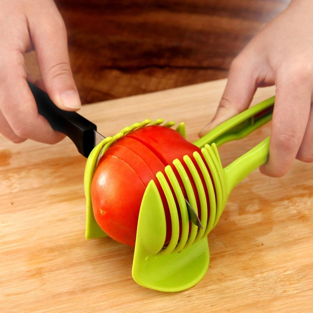 

Plastic Potato Slicer Tomato Cutter Tool Shreadders Lemon Cutting Holder Cooking Tools Kitchen Accessories Fruit Vegetable Tools