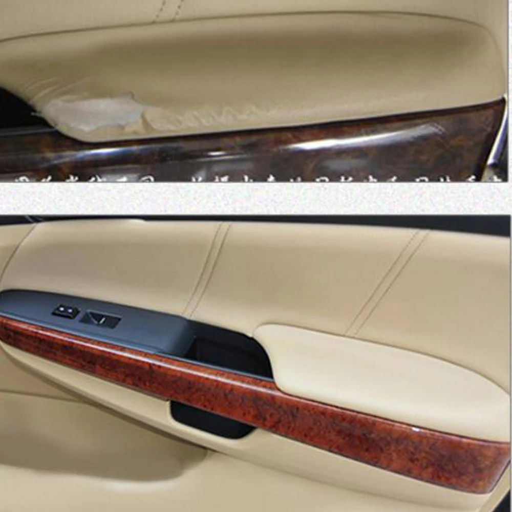 

For Honda Accord 2008 -2012 Car 1 pair Beige DIY Front Door Panel Armrest leather Cover Protection foreskin