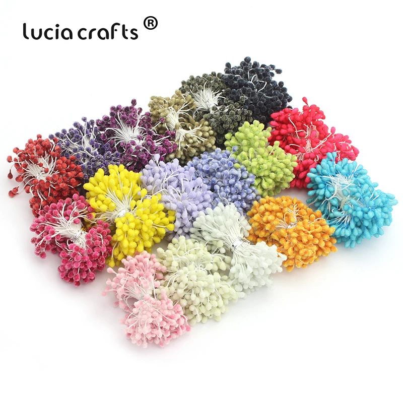 

Lucia crafts 5mm multi colors options Glass floral stamen for flowers cake decoration diy pistil stamen 70pcs/lot D0601