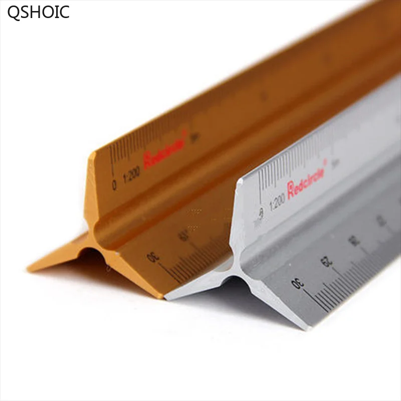

Red Circle Triangular Scale Ruler 30cm Aluminium Alloy 1:50-400 For Graphics Design