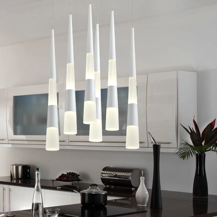Modern Cone Cylinder Pendant Light White Pendant Lamp Creative Hanging