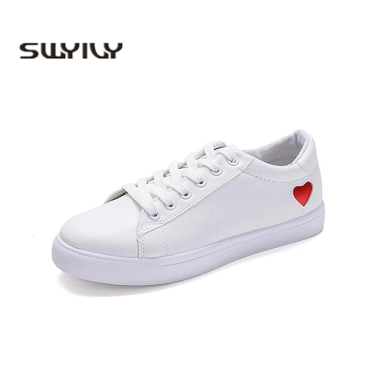 

SWYIVY Shoes Woman Sneakers 2019 Autumn Platform Sneakers White Shoes Female Sneakers Casual Shoes Women Sneaker Student Flats