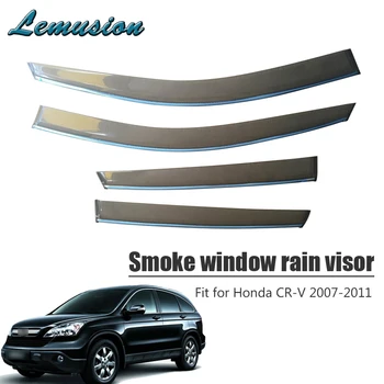 

High Quality 4pcs Smoke Window Rain Visor For Honda CR-V 2007 2008 2009 2010 2011 Vent Sun Deflectors Guard ABS car accessories